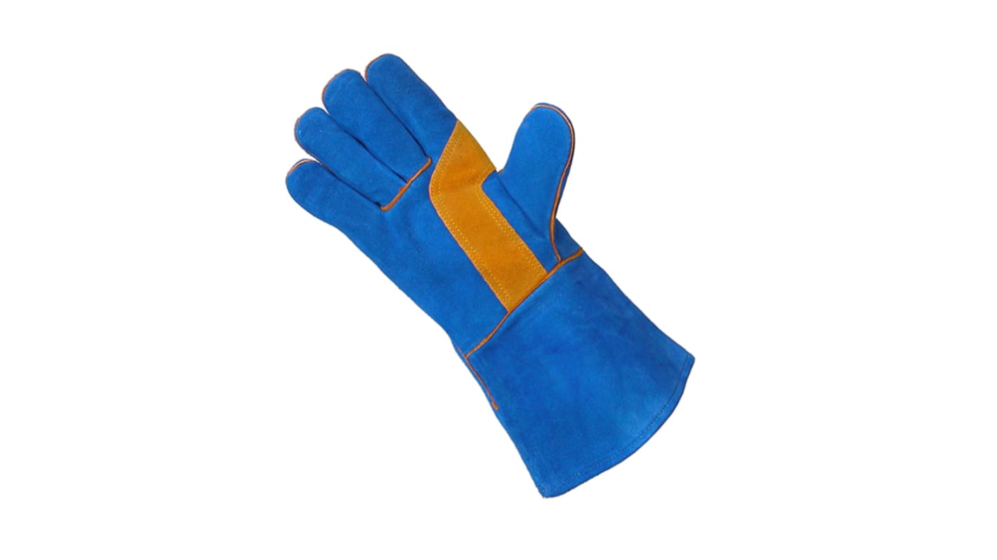 Guanti per saldatura RS PRO, Tg. 9, L, in Cuoio, col. Blu, giallo