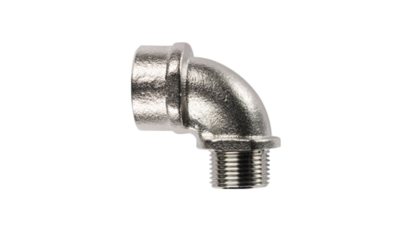 Flexicon, Cable Conduit Fitting, 25mm Nominal Size, M25, Brass, Grey