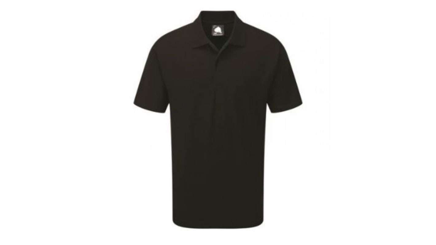 Orn 1130 Black Cotton, Polyester Polo Shirt, UK- M