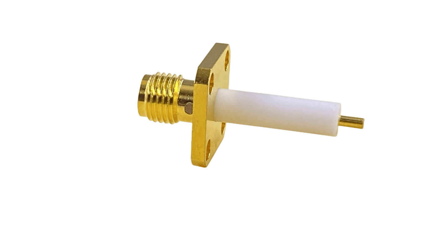 RS PRO, Jack Flange Mount SMA Connector, 50Ω, Threaded Termination, Straight Body