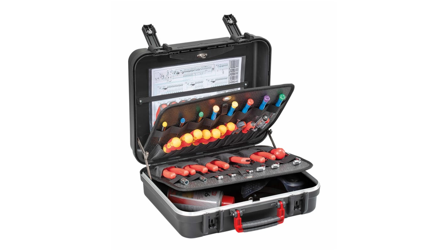 RS PRO 2 drawers  Polypropylene Tool Case, 430 x 320 x 190mm