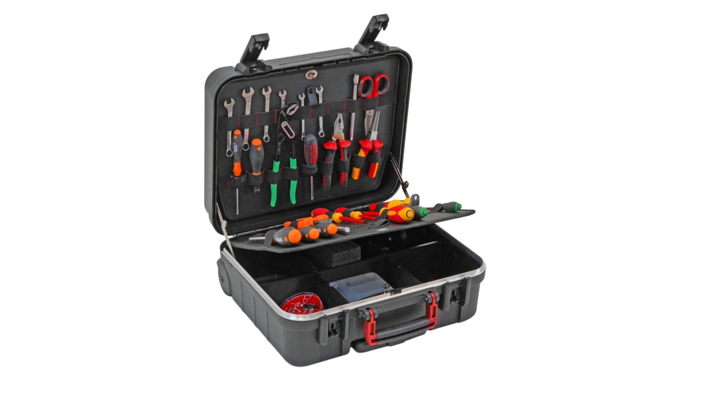 RS PRO 2 drawers  Polypropylene Tool Case 2 Wheels, 430 x 320 x 190mm
