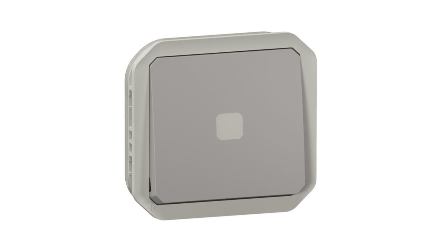 Legrand Grey Push Button Light Switch, 1 Way