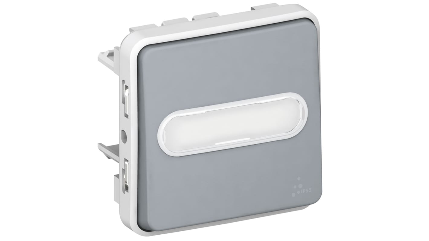 Legrand Grey Push Button Light Switch, 1 Way