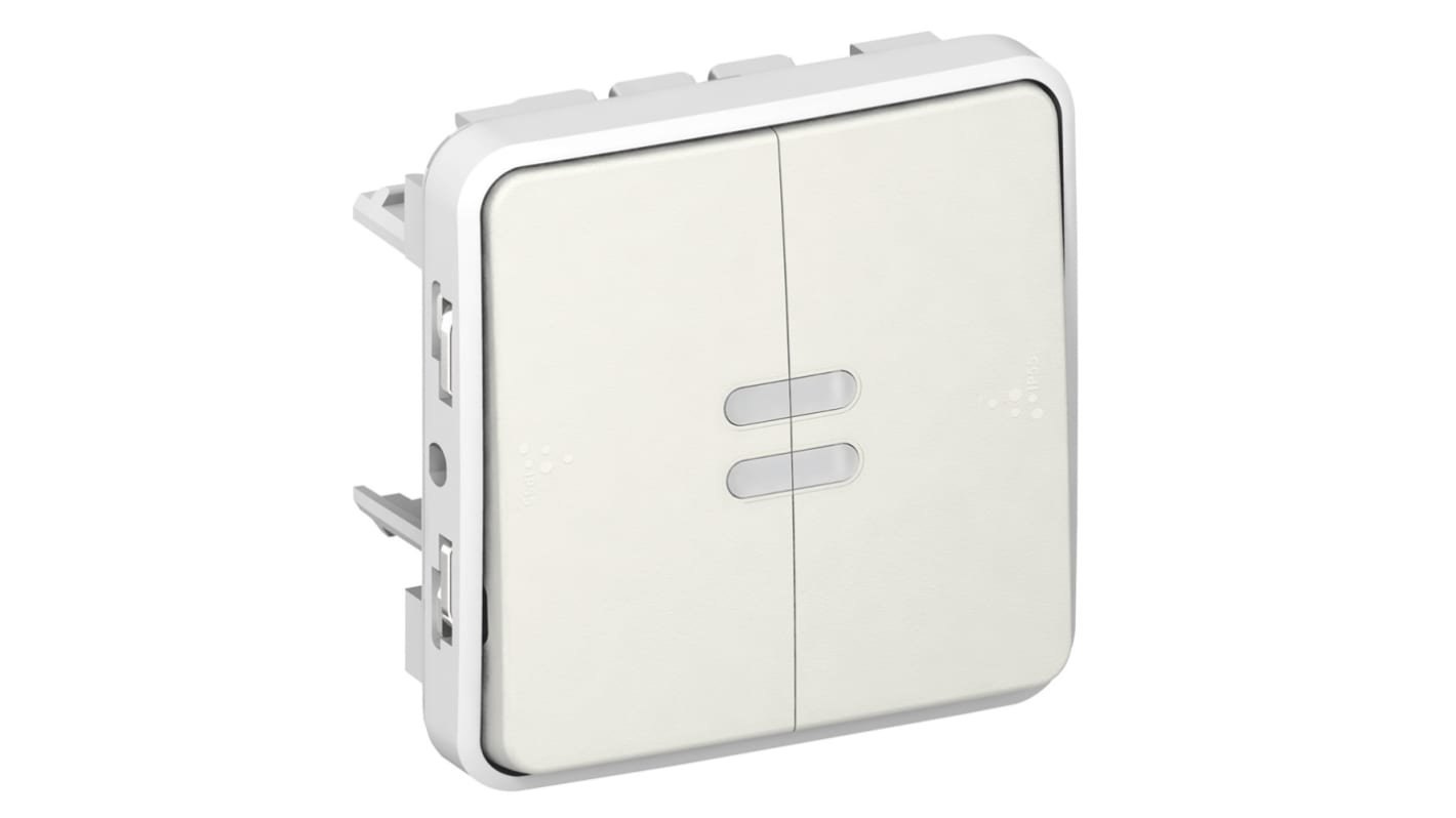Legrand Lichtschalter Druckknopf-Lichtschalter, 1-polig, 1 Wege Schwarz IP 55 10A