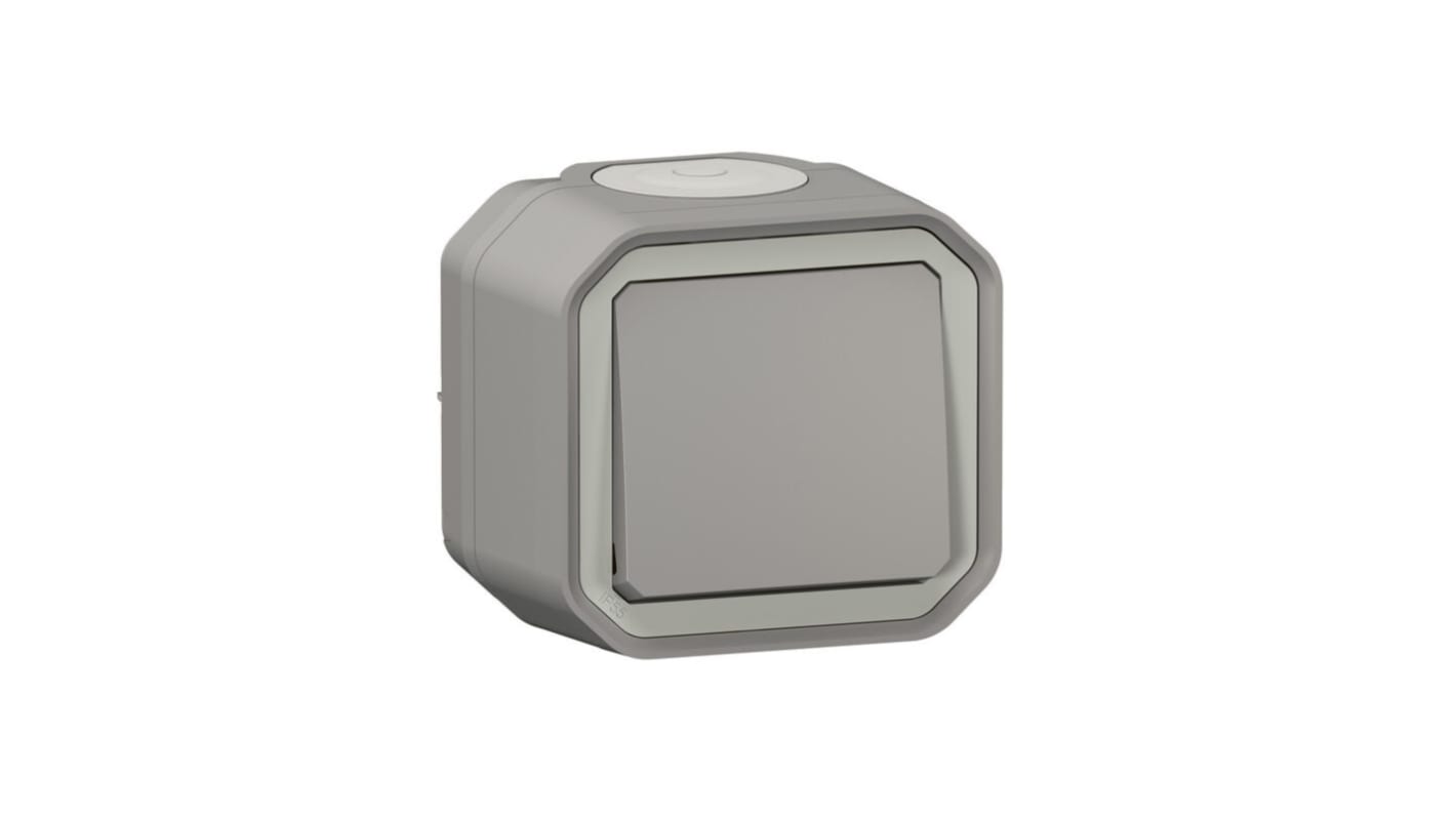 Legrand Grey Push Button Light Switch, 1 Way