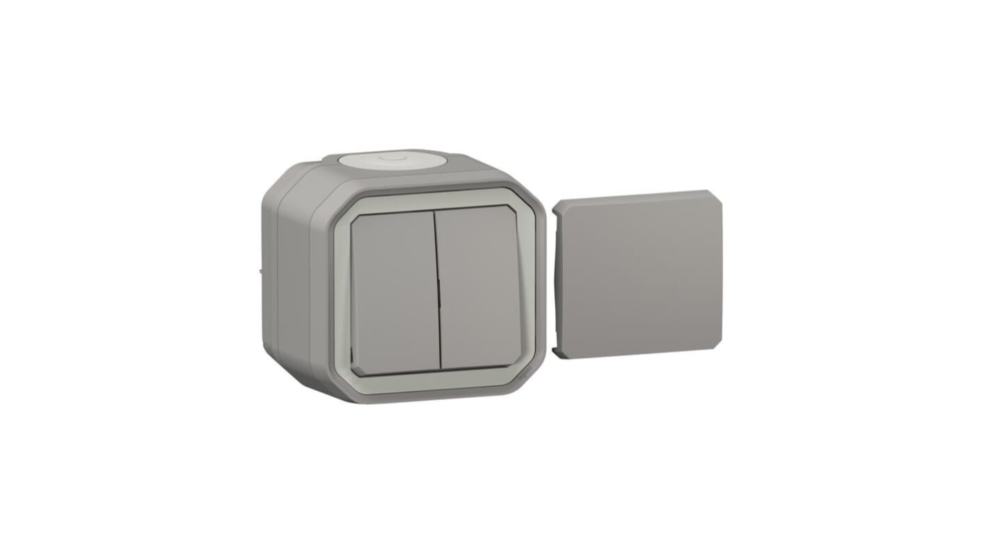 Legrand Grey Push Button Light Switch, 1 Way