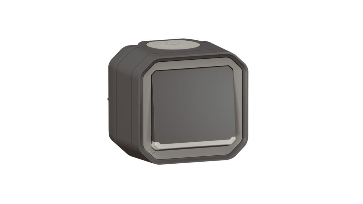 Interruttore luce Legrand, 10A, 250V, Grigio, IP55 Plexo