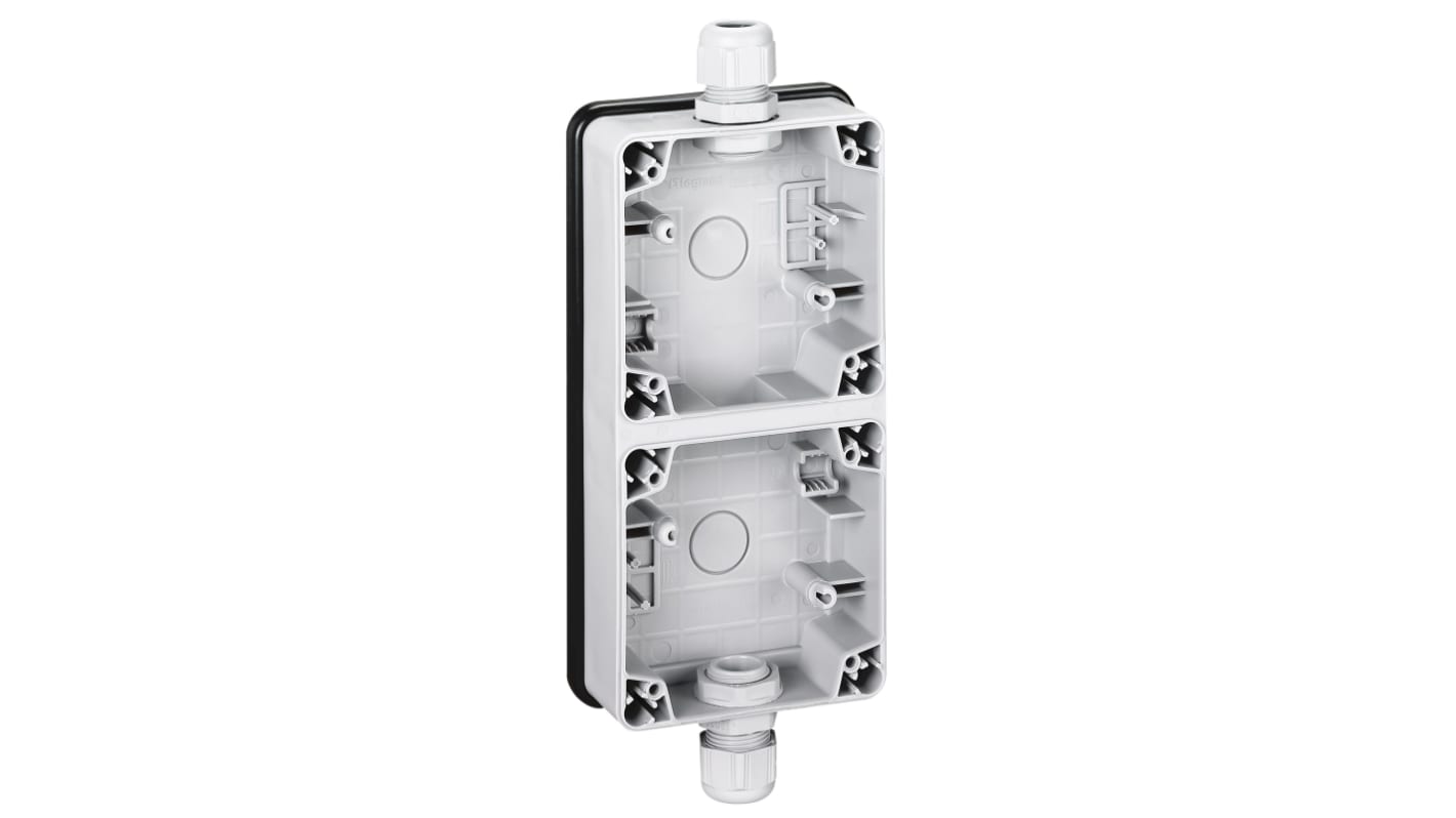 Legrand Grey Thermoplastic Back Boxes, IP55, 2 Gangs