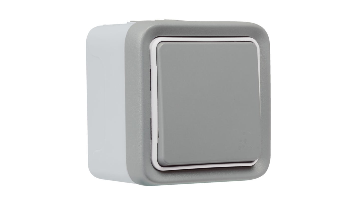 Legrand Grey Push Button Light Switch, 1 Way