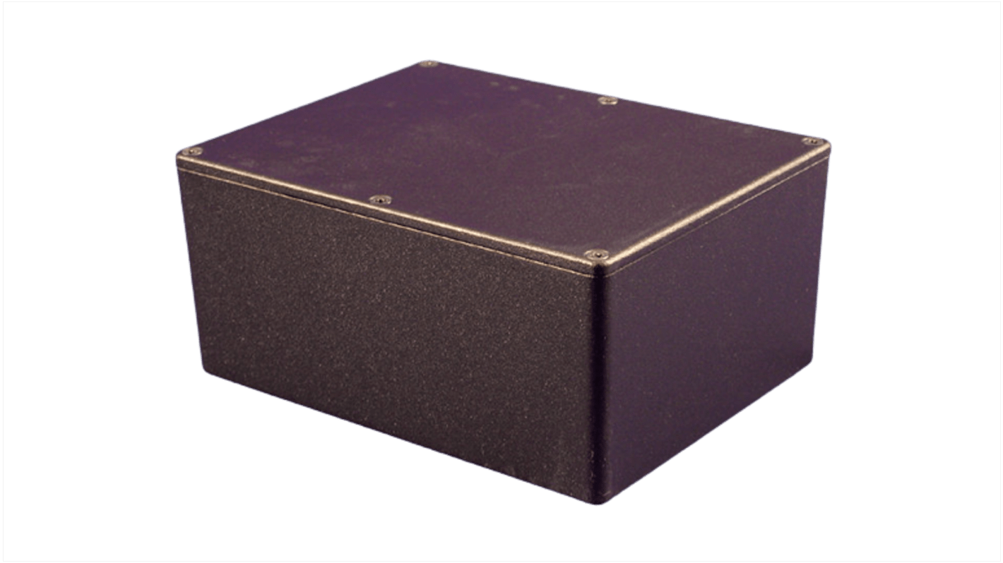 Hammond 1550 Series Black Die Cast Aluminium Junction Box, IP54, 165 x 128 x 72mm