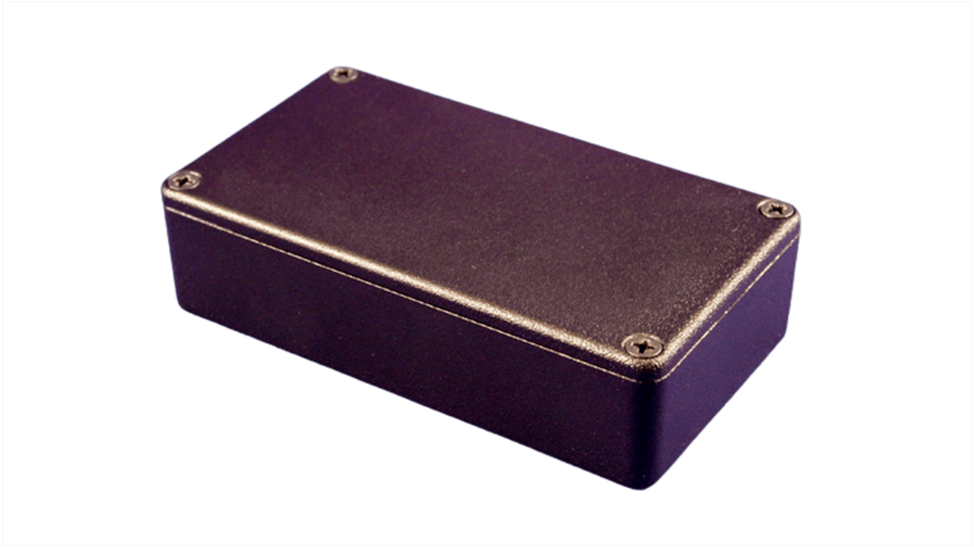 Hammond 1550 Series Black Die Cast Aluminium Junction Box, IP54, 115 x 64 x 26mm