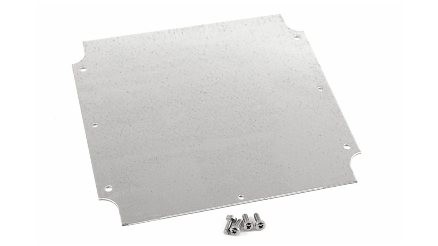 Hammond Steel Mounting Plate, 180mm W, 180mm L for Use with 1554 & 1555 W & W2 Enclosures