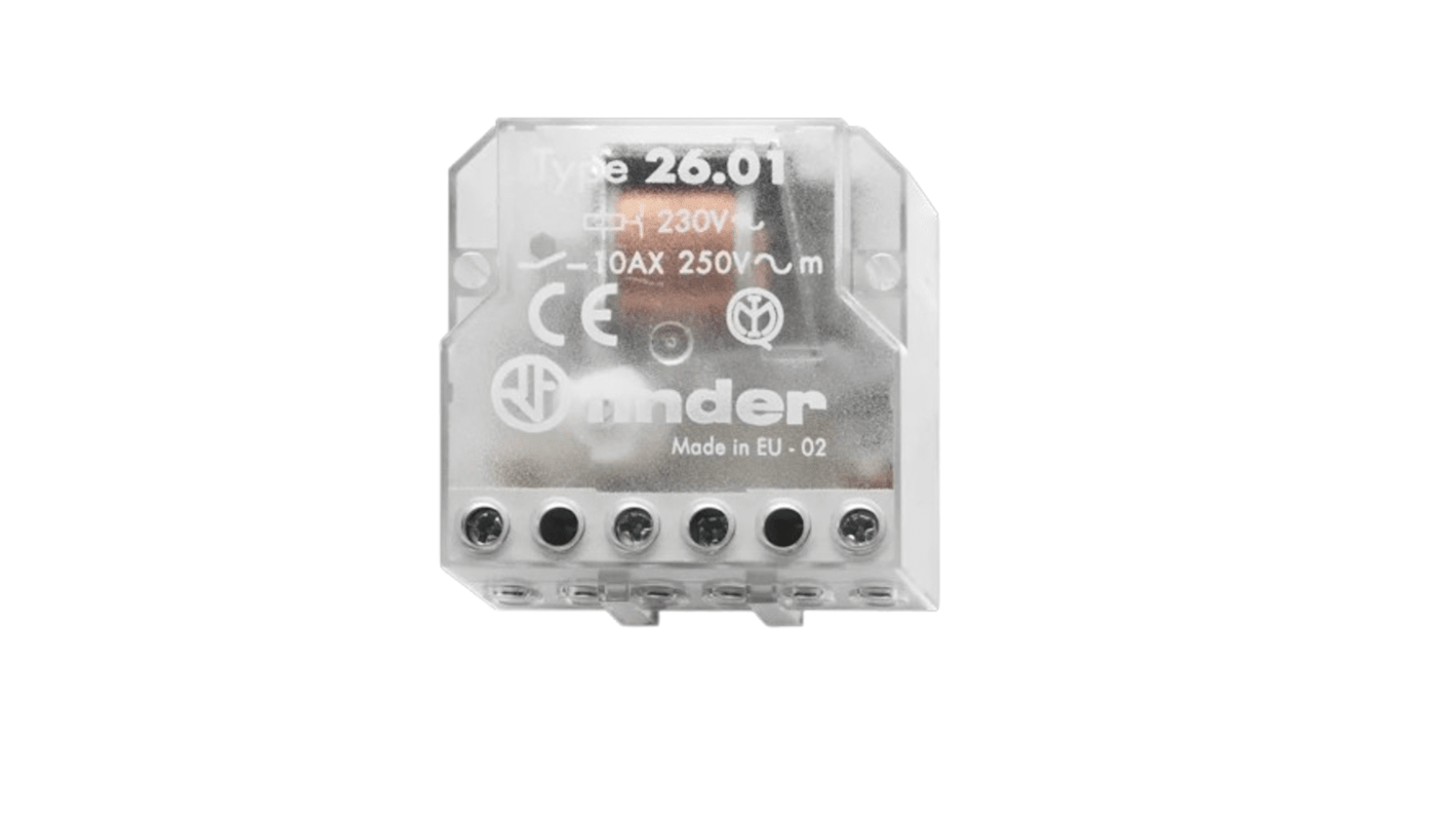Finder Panel Mount Latching Power Relay, 12V ac Coil, 10A Switching Current, SPST-NO