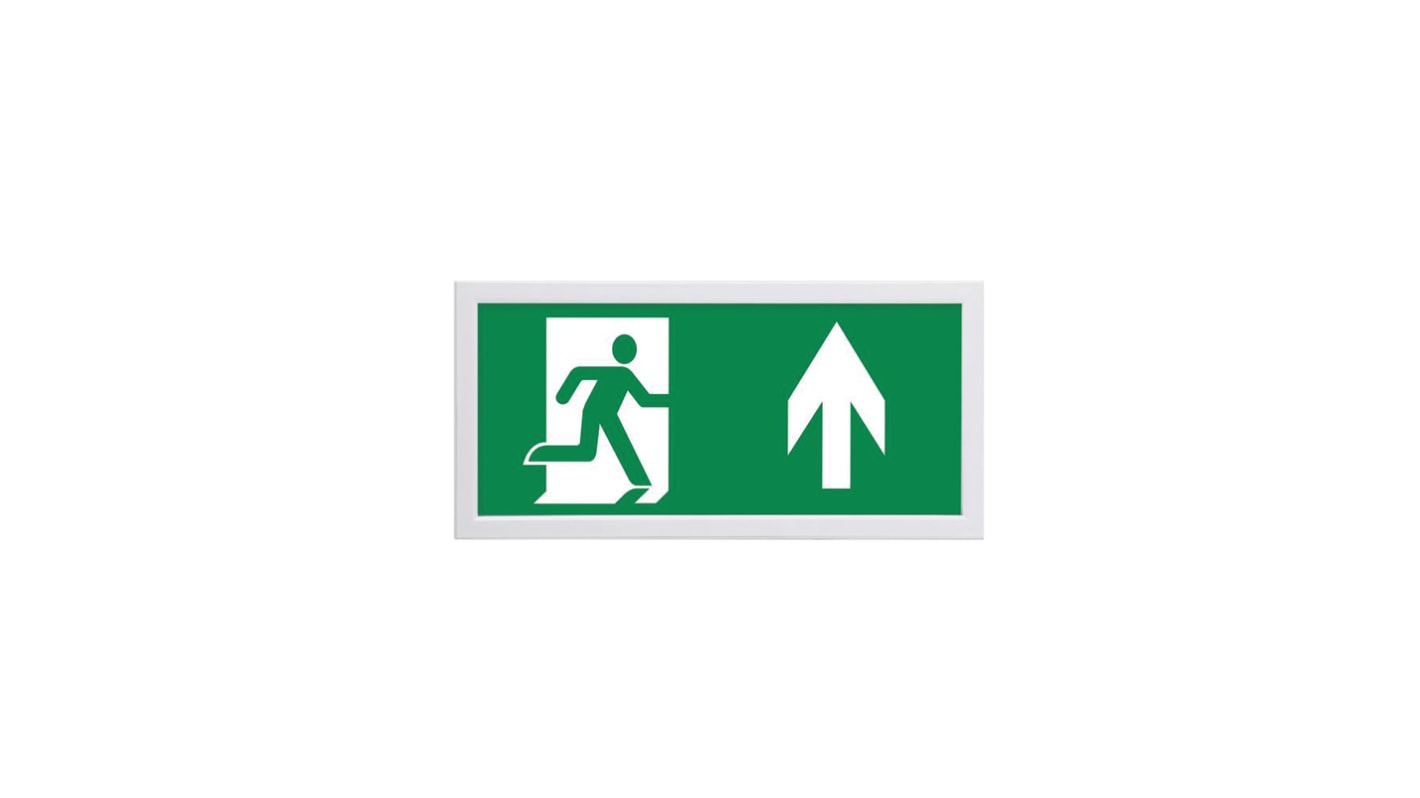 Acrylic, Steel Emergency Exit Up,  With Pictogram Only, Exit Sign, 390 x 190 x 27.5mm