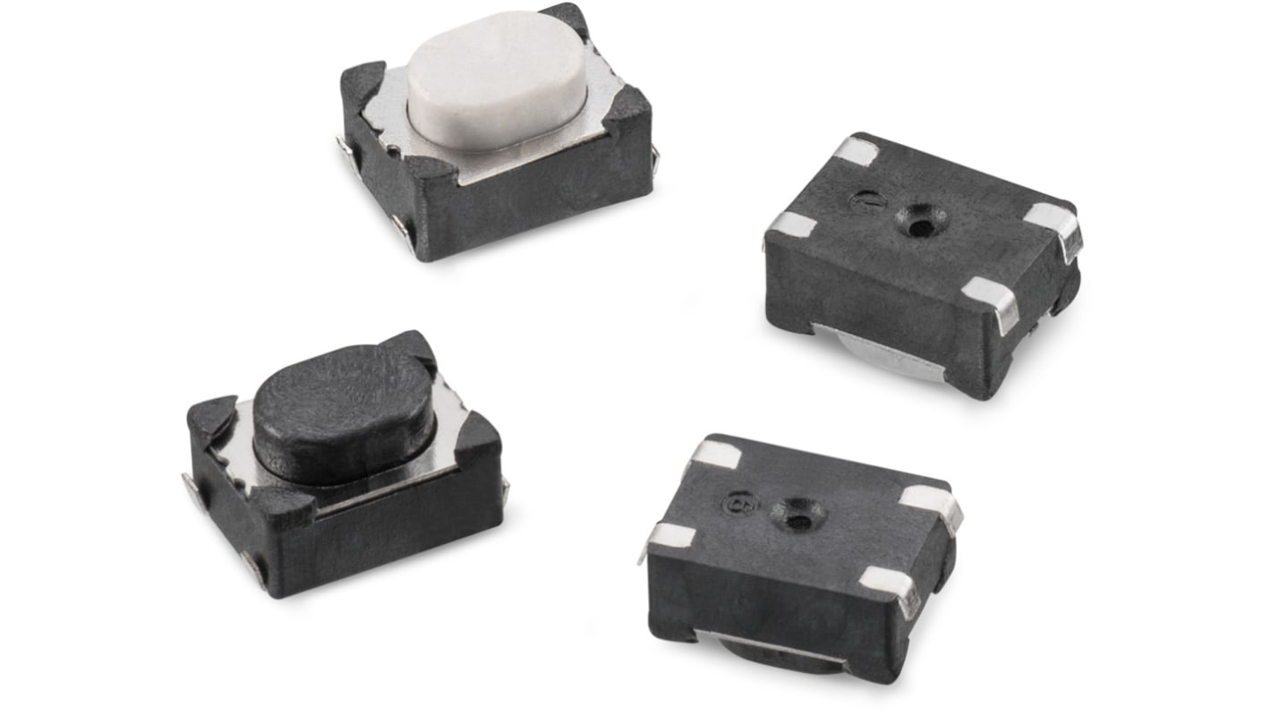 Wurth Elektronik White Plunger Tactile Switch, SPST 50 mA 2.5mm Surface Mount