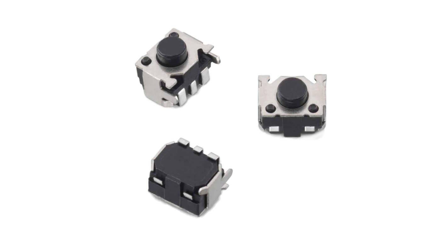 Wurth Elektronik Black Round Tactile Switch, SPST 50 mA 3.3mm PCB