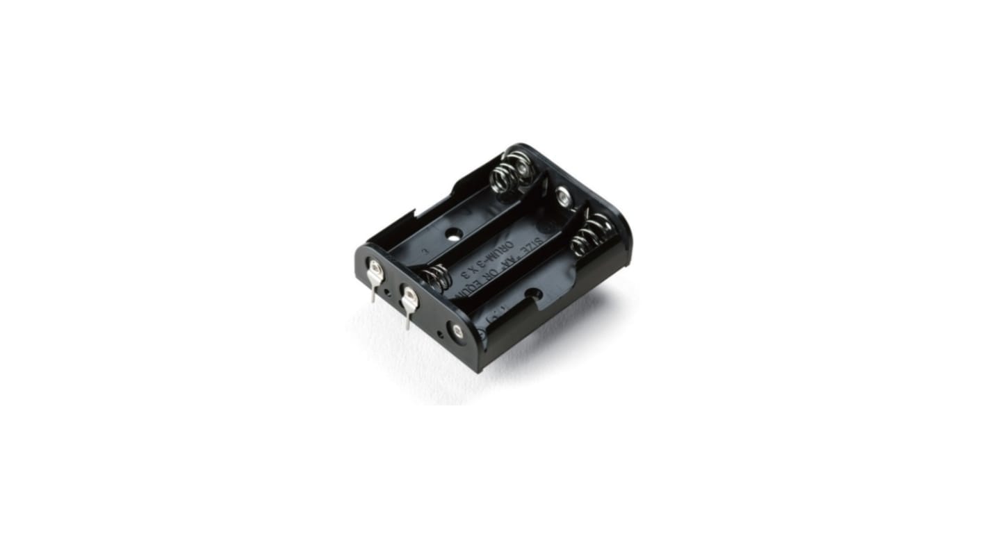 Takachi Electric Industrial 3 x AA Battery Holder, Coil Spring Contact