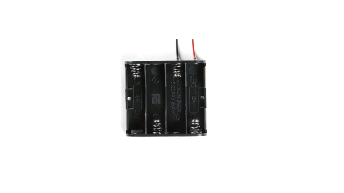 Takachi Electric Industrial 4 x AA Battery Holder, Coil Spring Contact