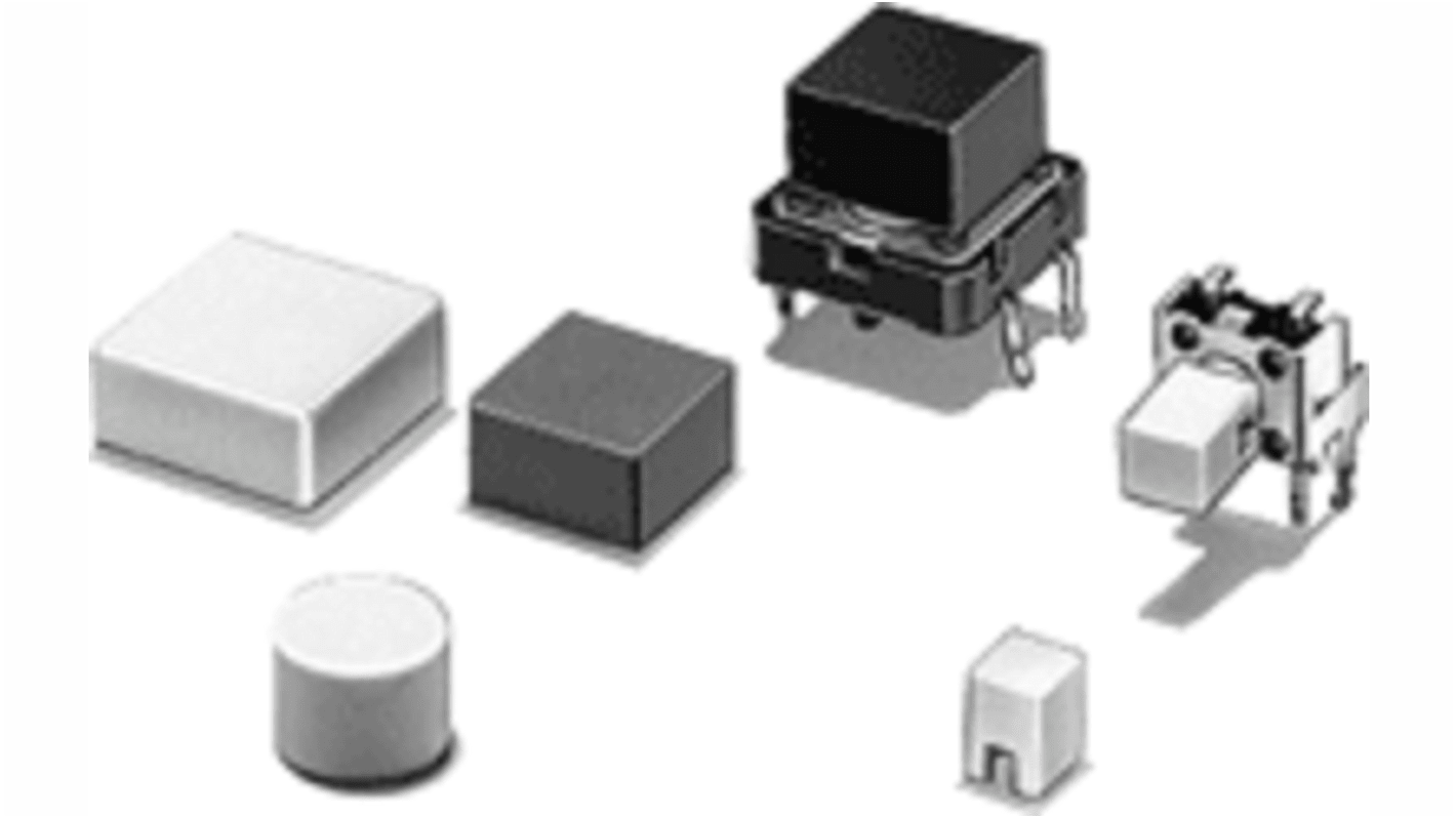 Tapa para interruptor táctil, Negra, para usar con Serie B3F, serie B3FS, serie B3W