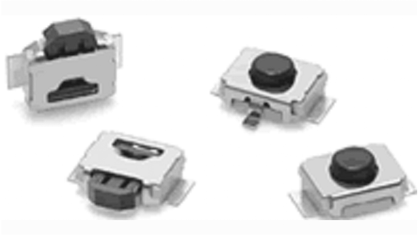 Omron IP40 Side Tactile Switch, SPST 0.05A @12V dc VA Surface Mount