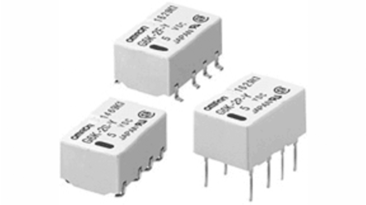 Omron Surface Mount Latching Relay, 5V dc Coil, DPDT