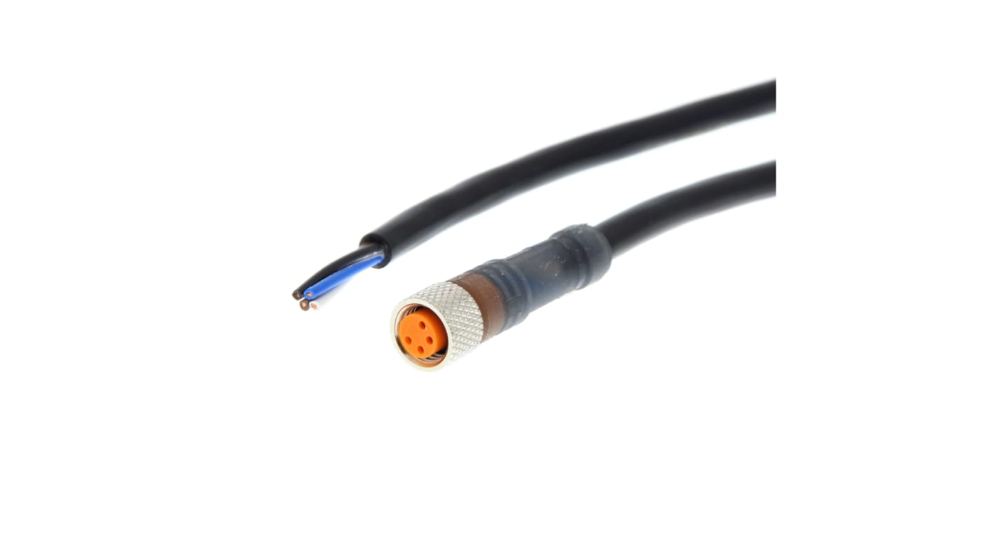 Omron Right Angle Female M8 to Unterminated Sensor Actuator Cable, 5m