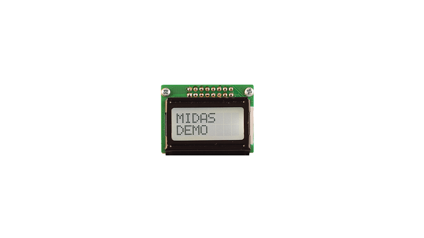 Midas LCD段码液晶屏, 2行8个字符, 字符高4.8mm