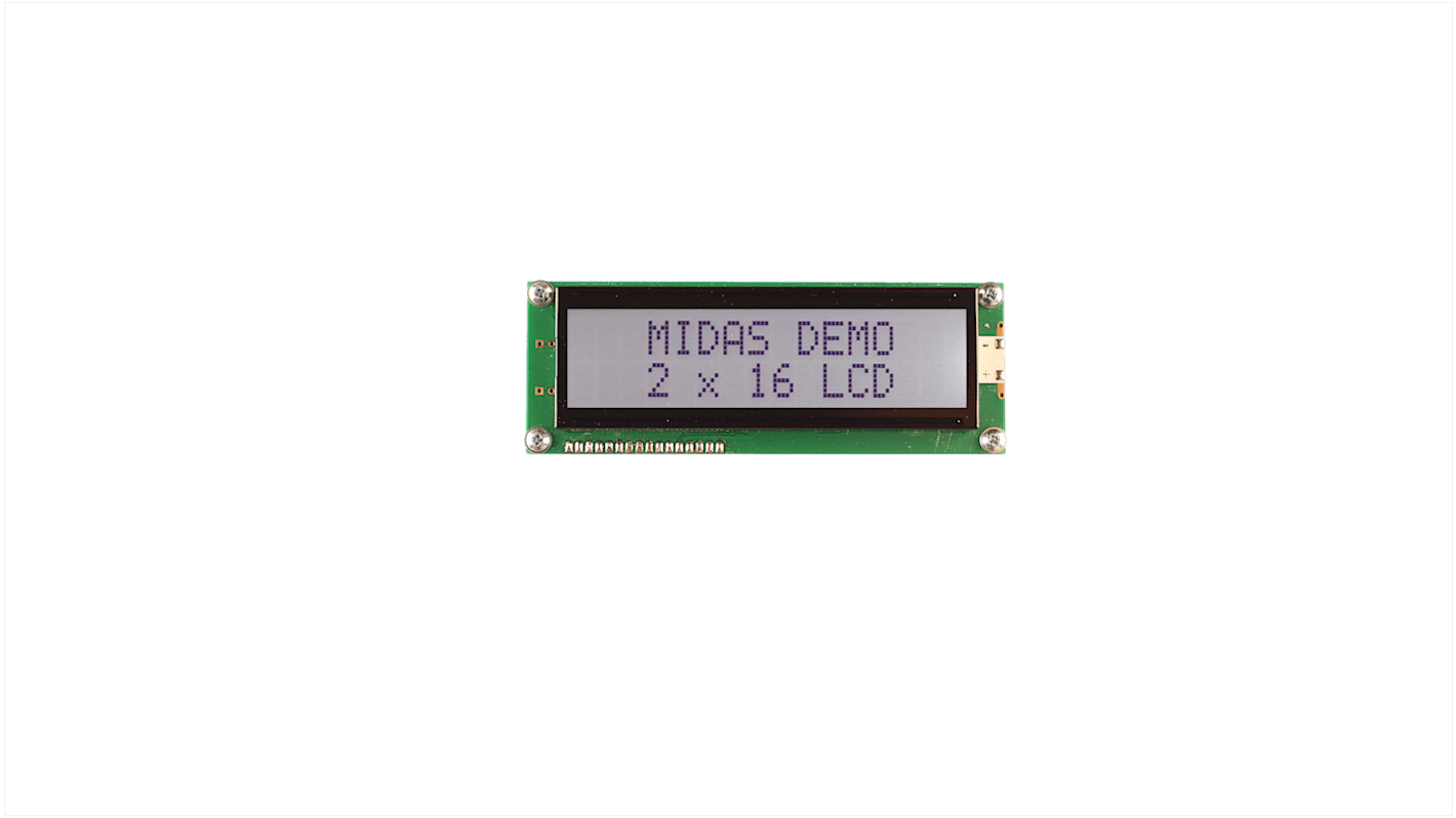 Midas MC21609AB6W-FPTLW3.3-V2 LCD LCD Display, 2 Rows by 16 Characters