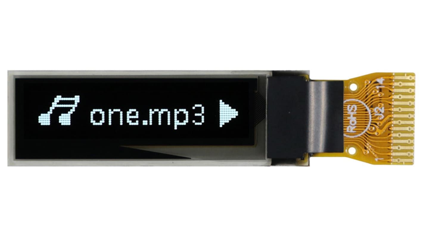 Midas 0.84in White Passive matrix OLED Display 96 x 16pixels COT I2C Interface