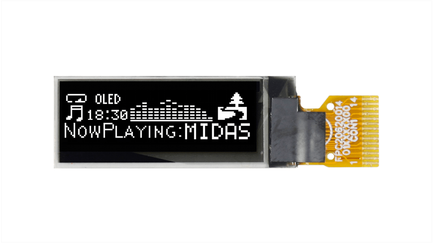 Midas PMOLED屏幕, 0.91in, I2C接口, 128 x 32pixels