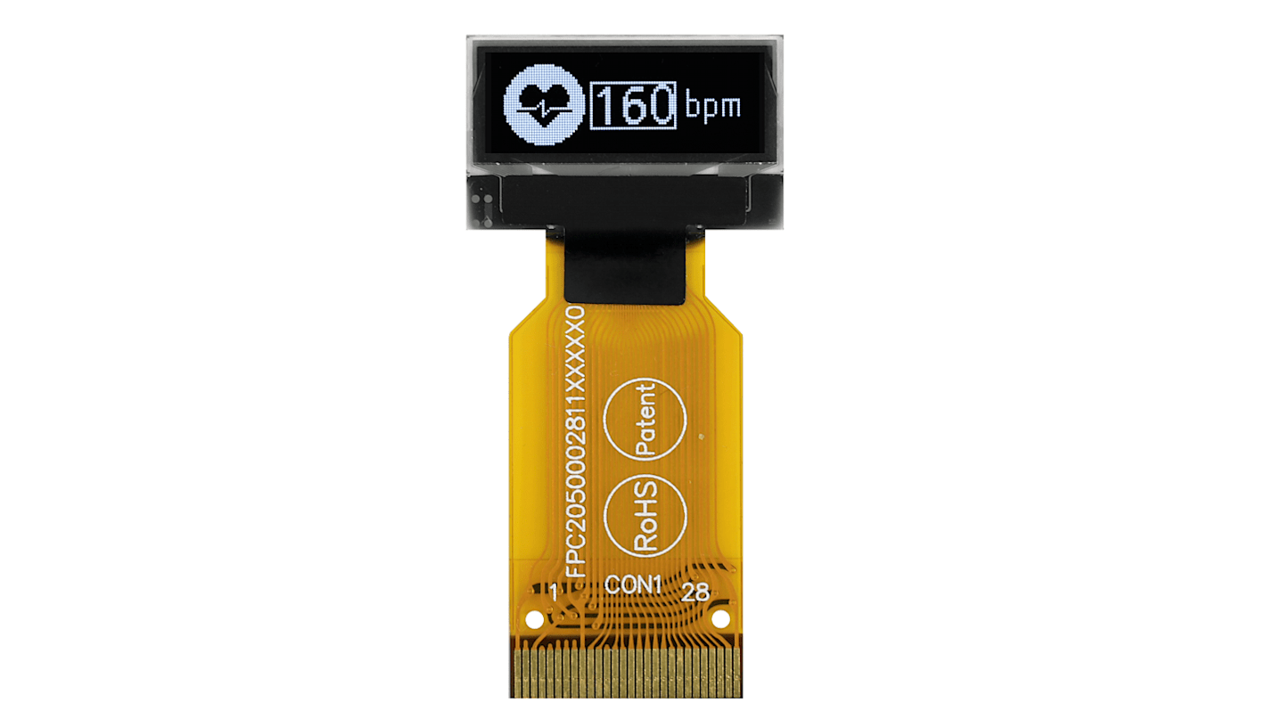 Midas PMOLED屏幕, 0.68in, I2C，平行，SPI接口, 96 x 32pixels