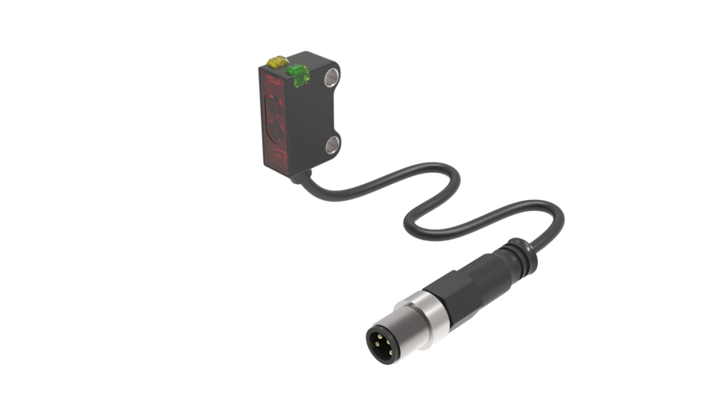 RS PRO zylindrisch Optischer Sensor, Retroreflektierend, Bereich 25 cm, PNP, Schließer Ausgang, Anschlusskabel,