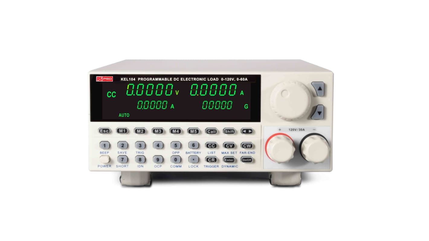 RS PRO Electronic DC Load, 0 → 250W, 0 → 120 V, 0 → 60 A