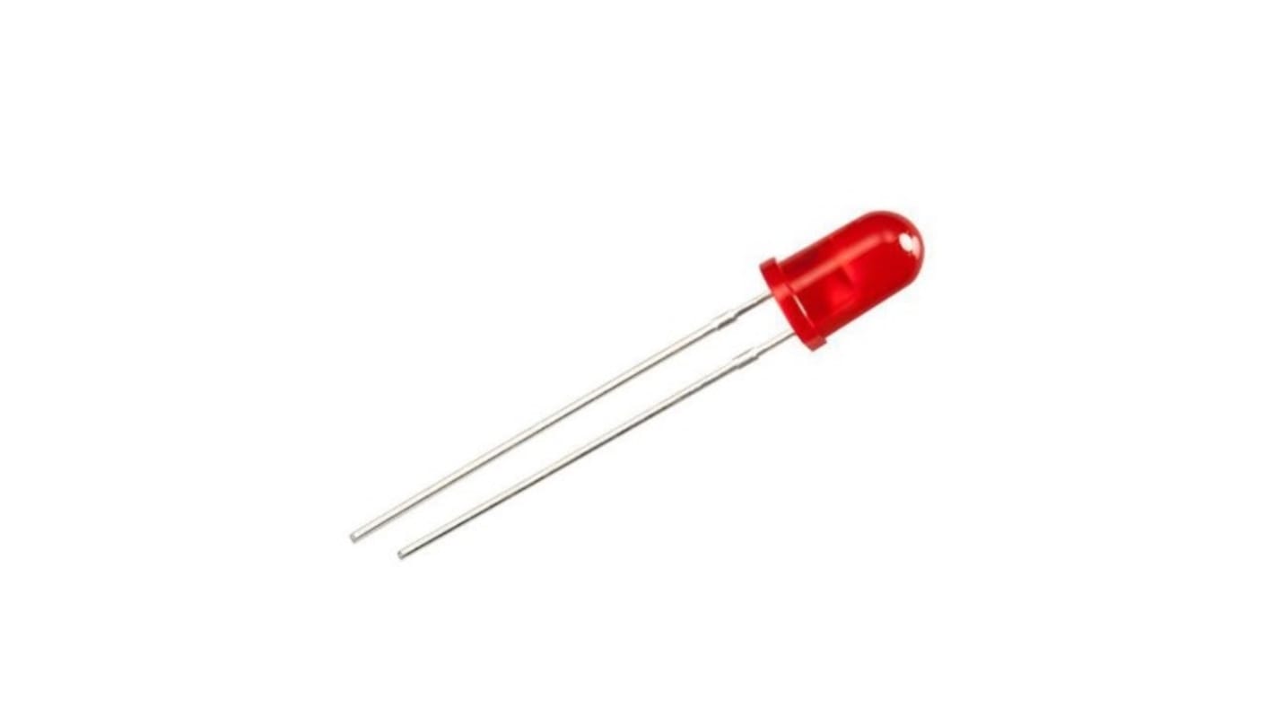 LED, THT, czerwona, 2-Pin, 1,6 → 2,6 V, 30°, RS PRO