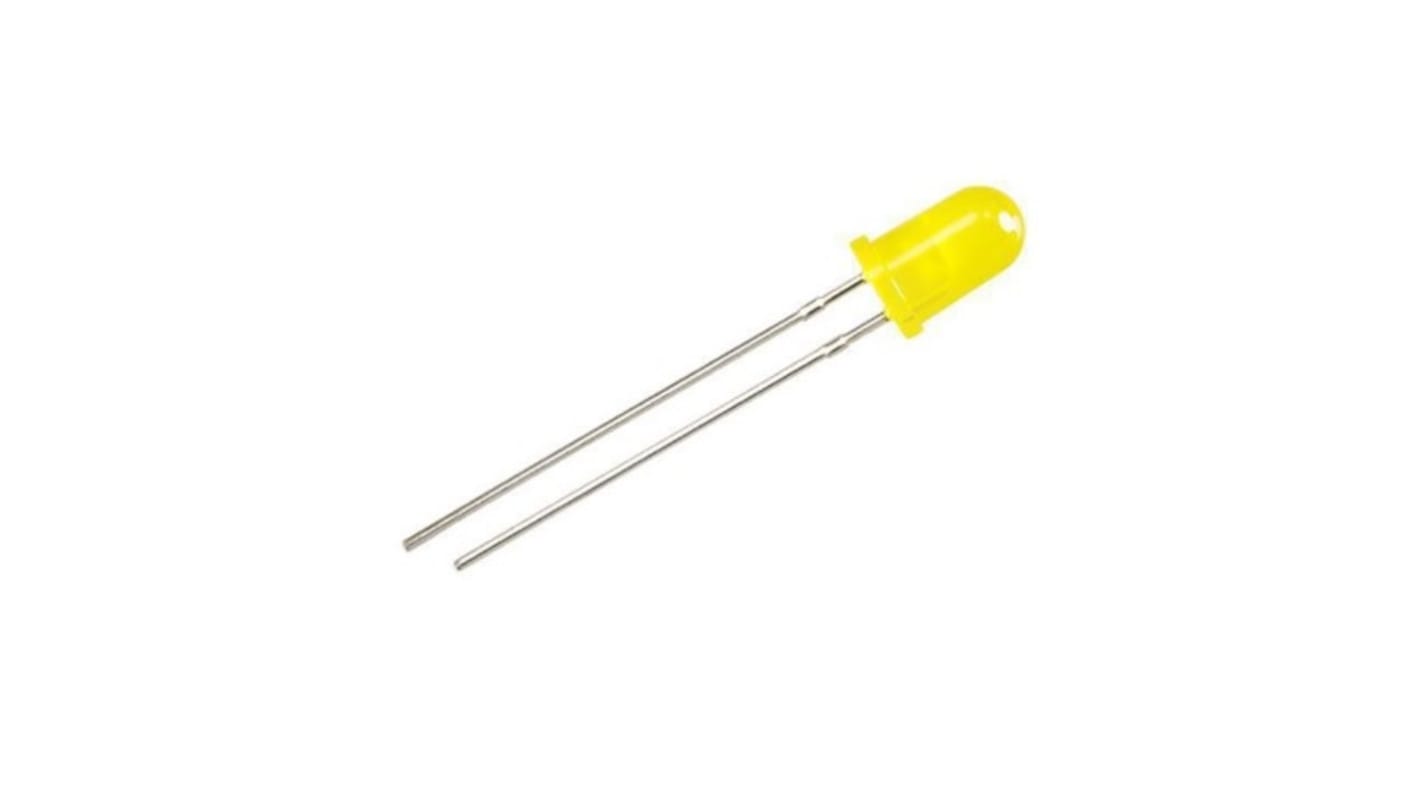 LED, THT, Żółty, 2-Pin, 1,6 → 2,6 V, 60°, RS PRO