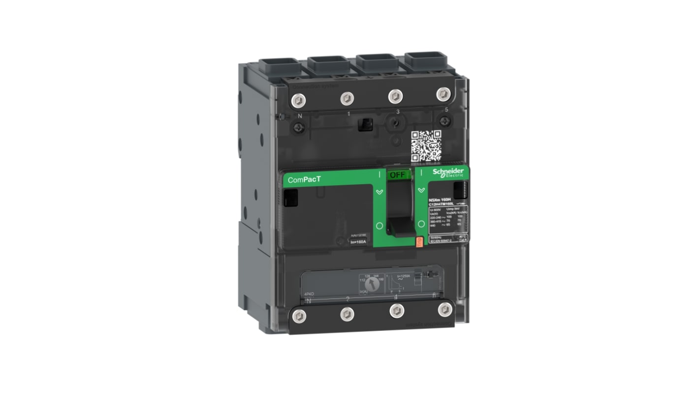 Schneider Electric, ComPacT NSX MCCB 4P 100A, Fixed Mount