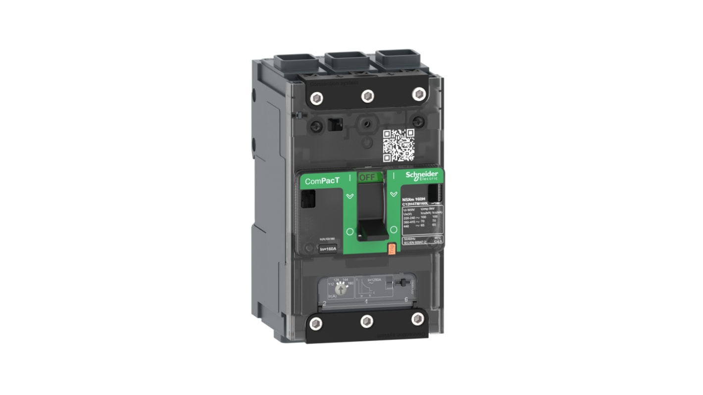 Schneider Electric ComPacT NSX ComPacT NSXmF, Leistungsschalter MCCB 3-polig, 160A, Fest