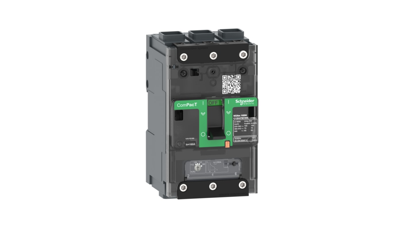 Schneider Electric, ComPacT NSX MCCB 3P 125A, Fixed Mount