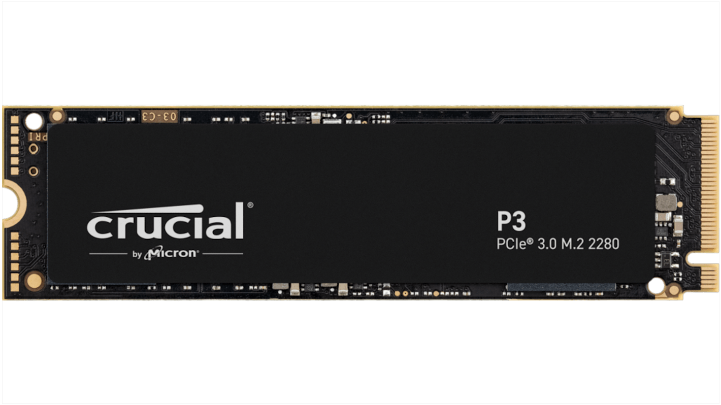 Crucial P3, M.2 (2280) Intern SSD NVMe PCIe Gen 3 x 4, 3D TLC, 2 TB, SSD
