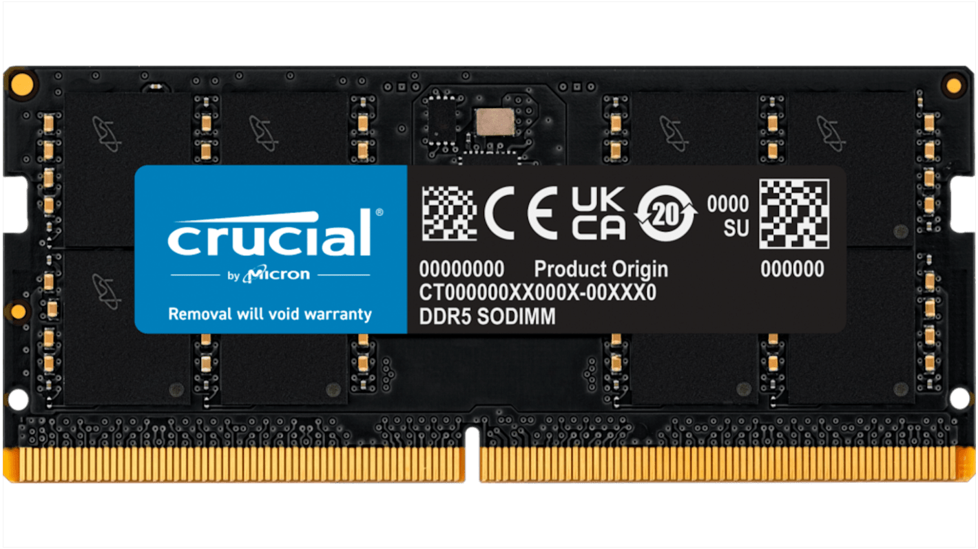 Crucial Arbeitsspeicher für Laptop, 32 GB, 4800MHz DDR5, Nein SODIMM