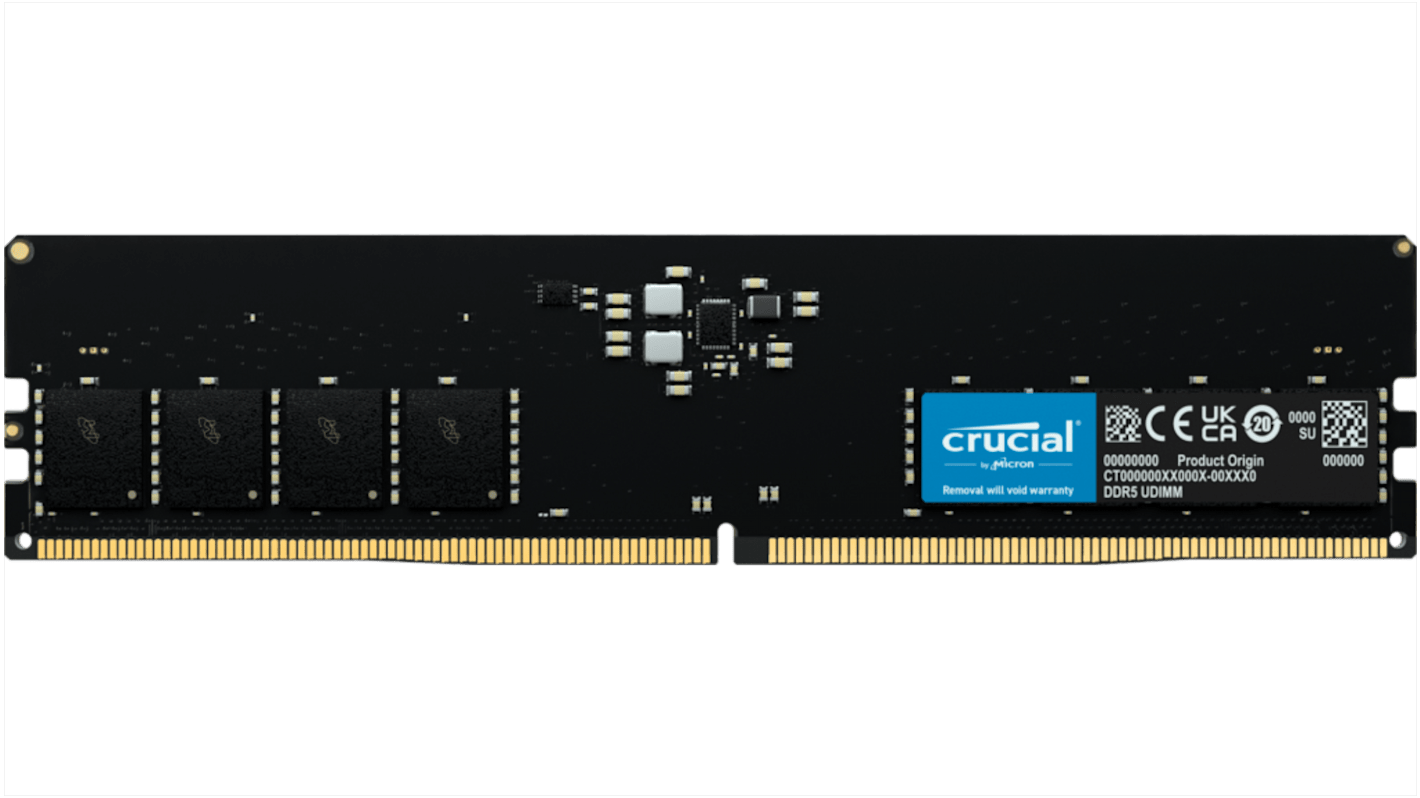 Crucial 32GB DDR5 RAM, 4800MHz CL40 Desktop Memory, UDIMM