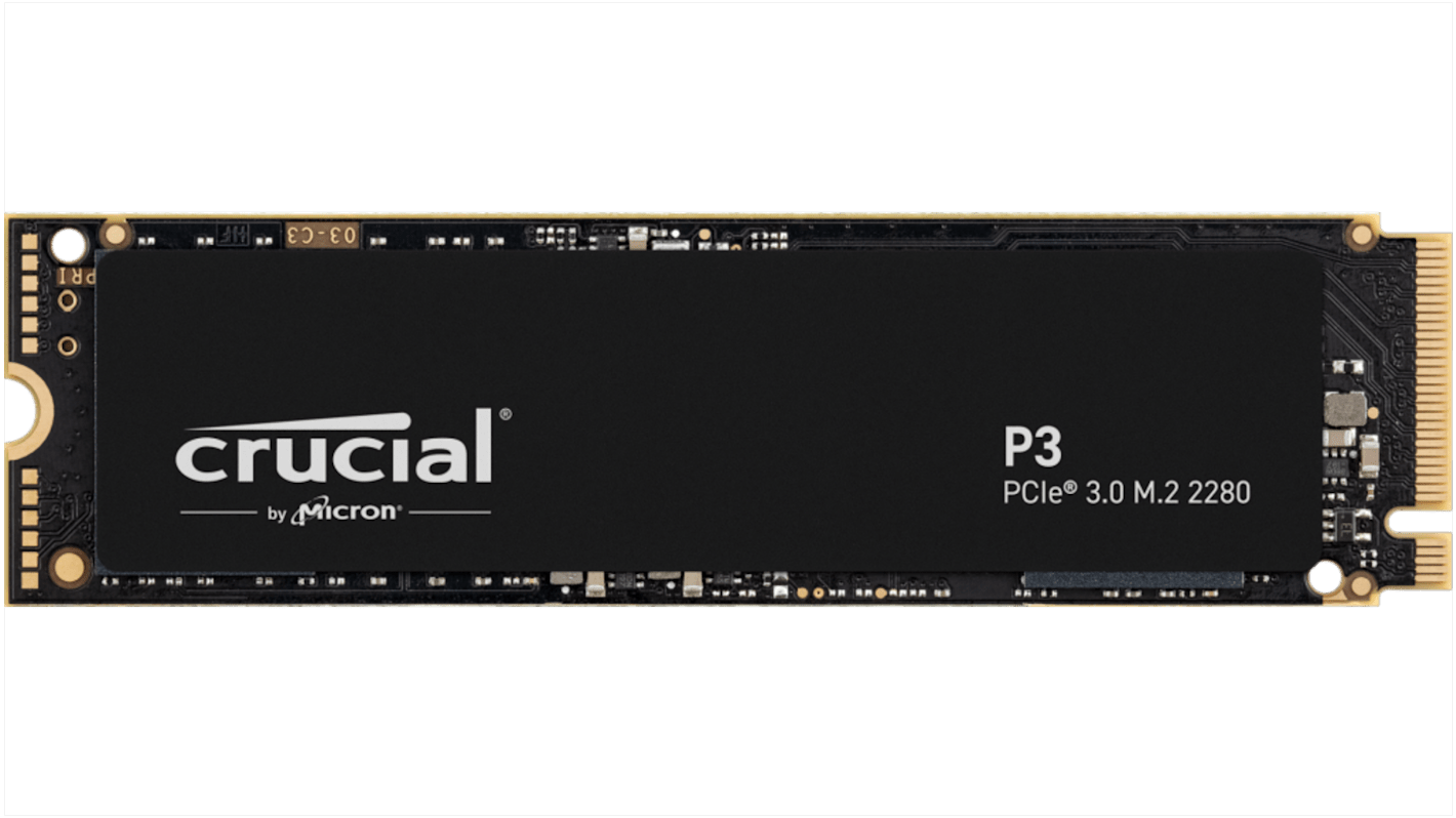 Crucial P3, M.2 (2280) Intern SSD NVMe PCIe Gen 3 x 4, 3D TLC, 500 GB, SSD