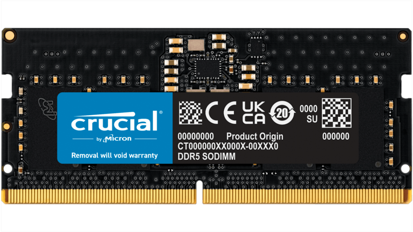 Crucial Arbeitsspeicher für Laptop, 8 GB, 4800MHz DDR5, Nein SODIMM