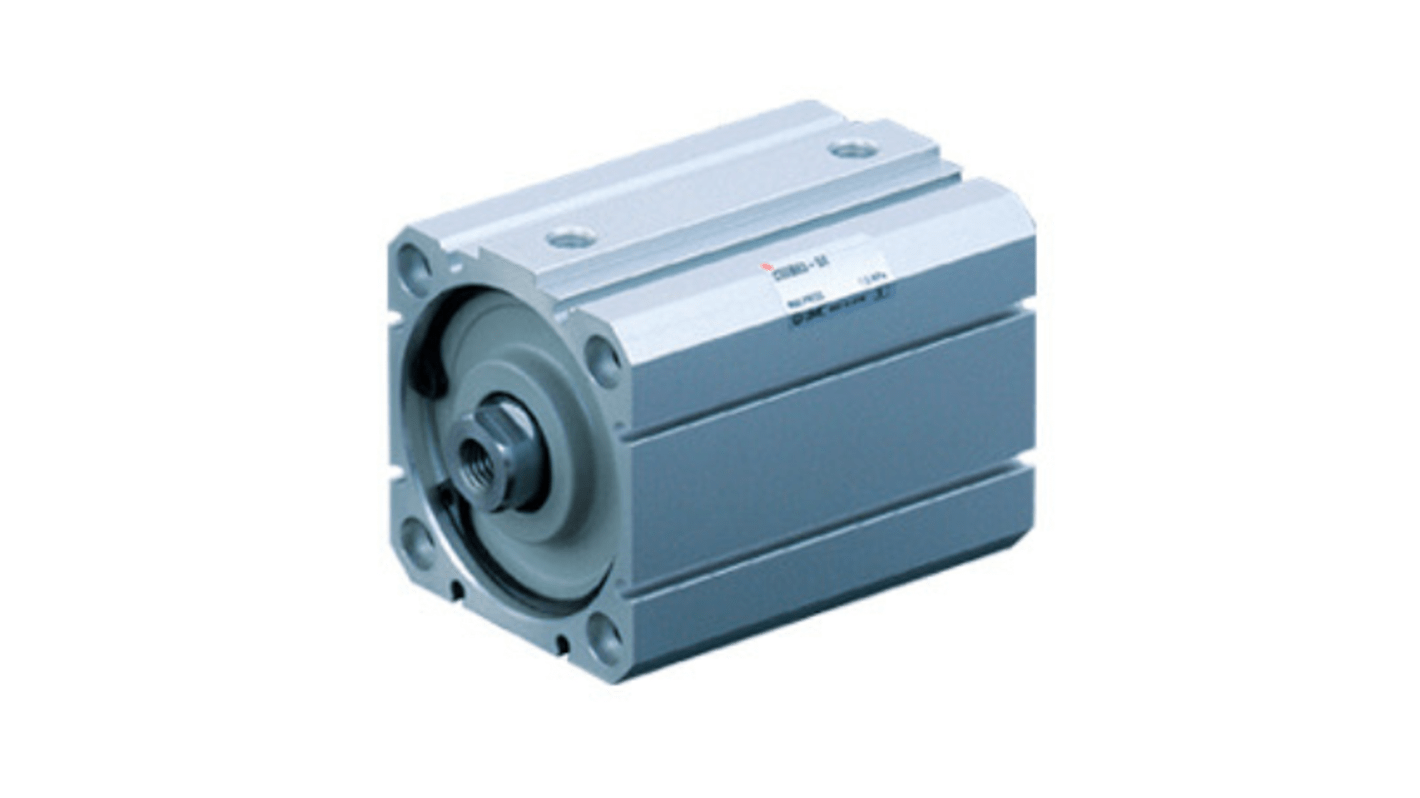 SMC Pneumatic Compact Cylinder - 125mm Bore, 20mm Stroke, C55 Series, Double Acting