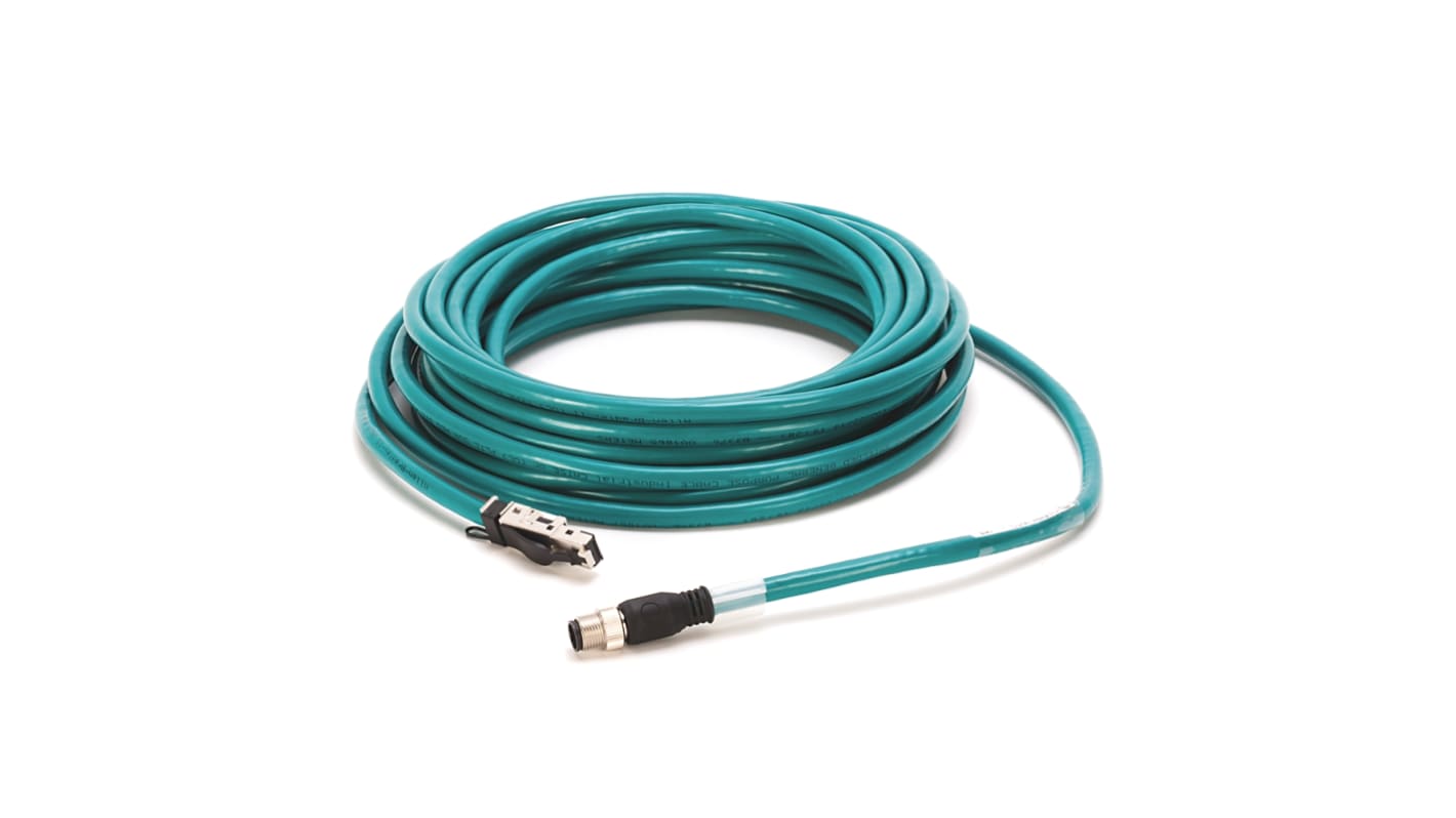 Cable Ethernet Cat5e apantallado Allen Bradley de color Verde, long. 15m