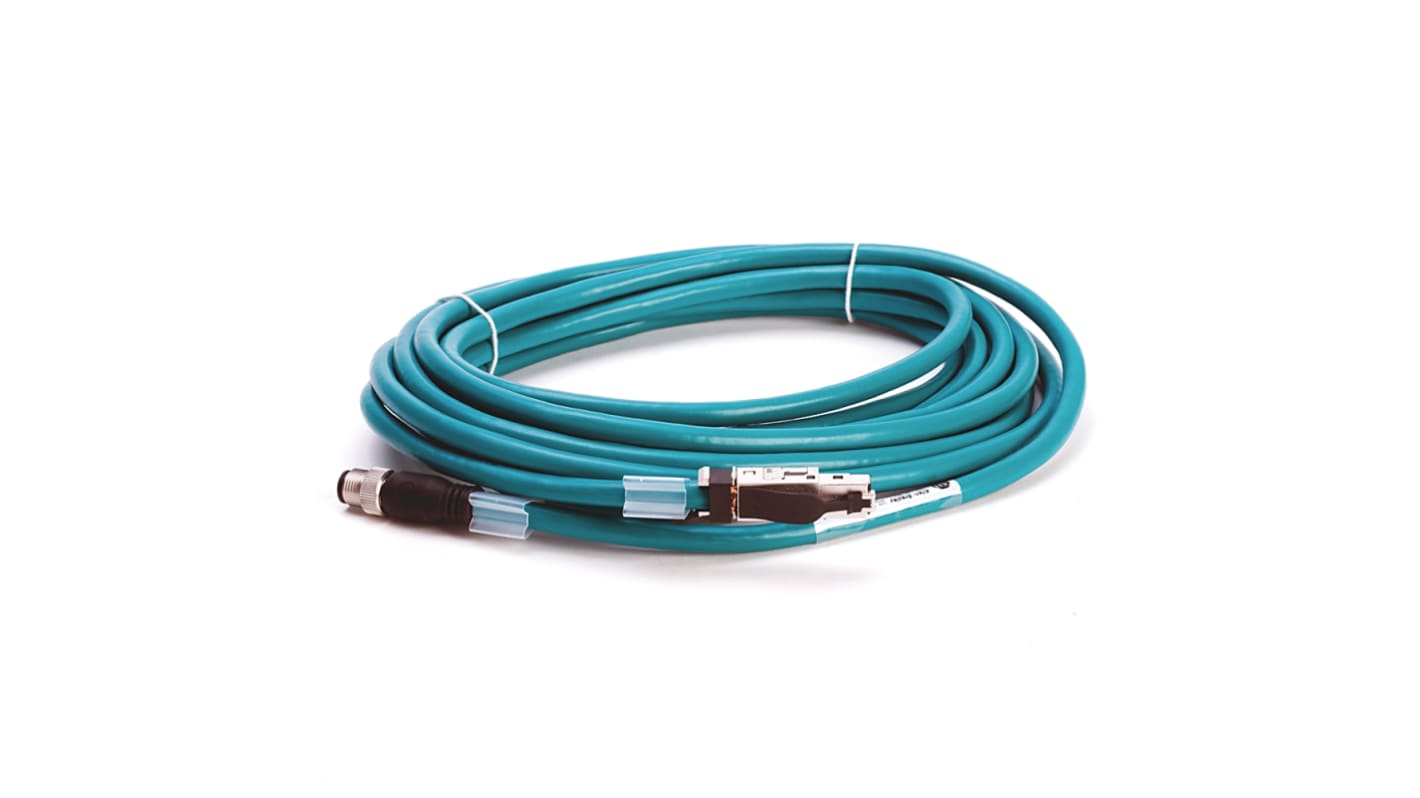 Cable Ethernet Cat5e apantallado Rockwell Automation de color Verde, long. 5m