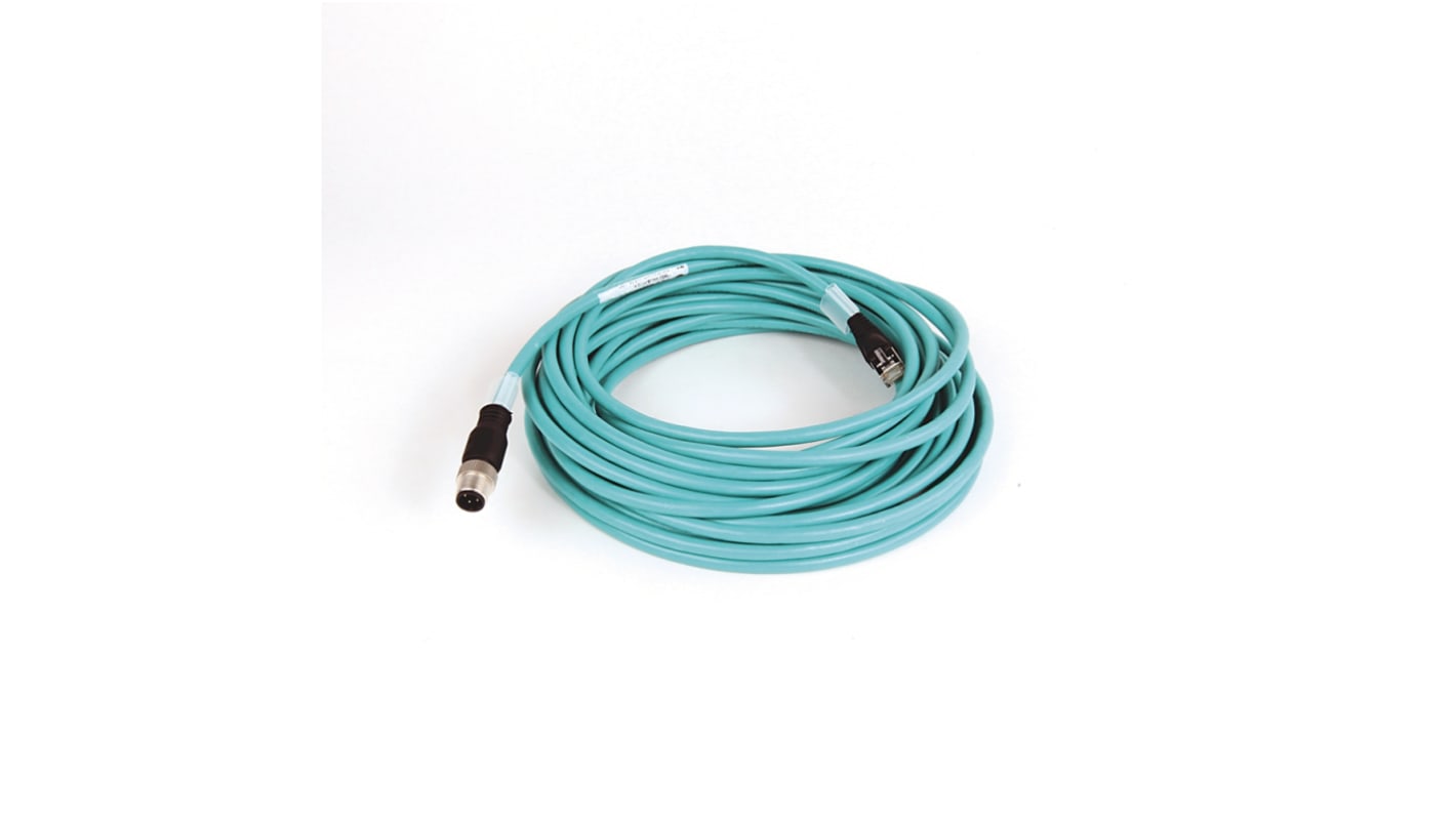 Cable Ethernet Cat5e Lámina y Trenzado Allen Bradley de color Verde, long. 10m