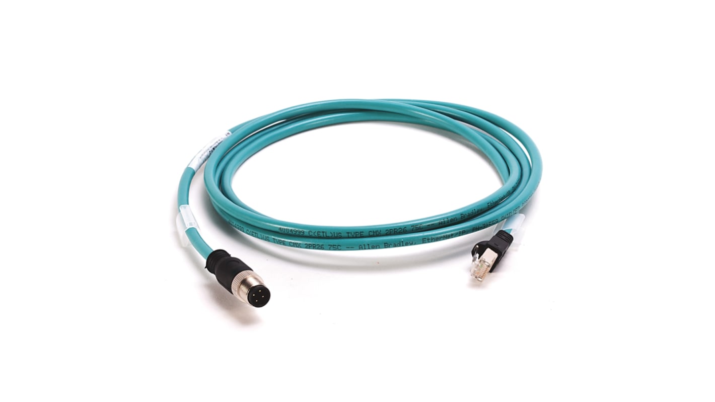 Cable Ethernet Cat5e Lámina y Trenzado Rockwell Automation de color Verde, long. 25m