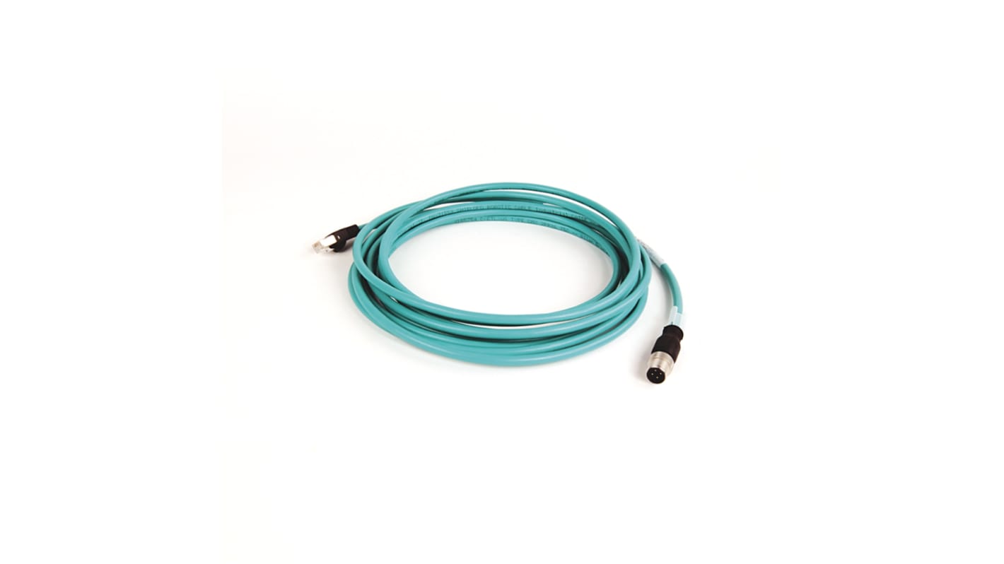 Cable Ethernet Cat5e Lámina y Trenzado Allen Bradley de color Verde, long. 5m